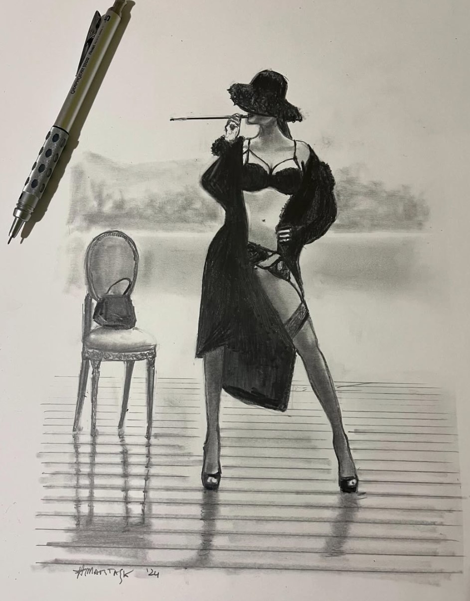 Matitask — Ilenia, grafite su carta, A4, 2024