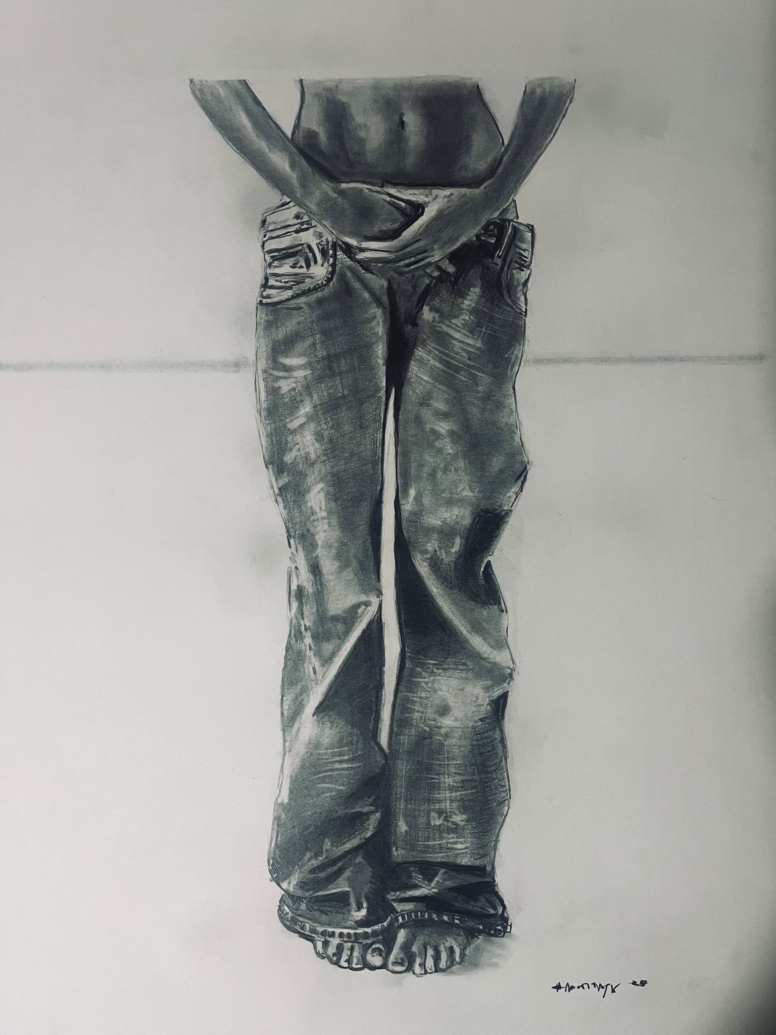 Matitask — JerseyGirl, grafite su carta, 50×70 cm, 2026