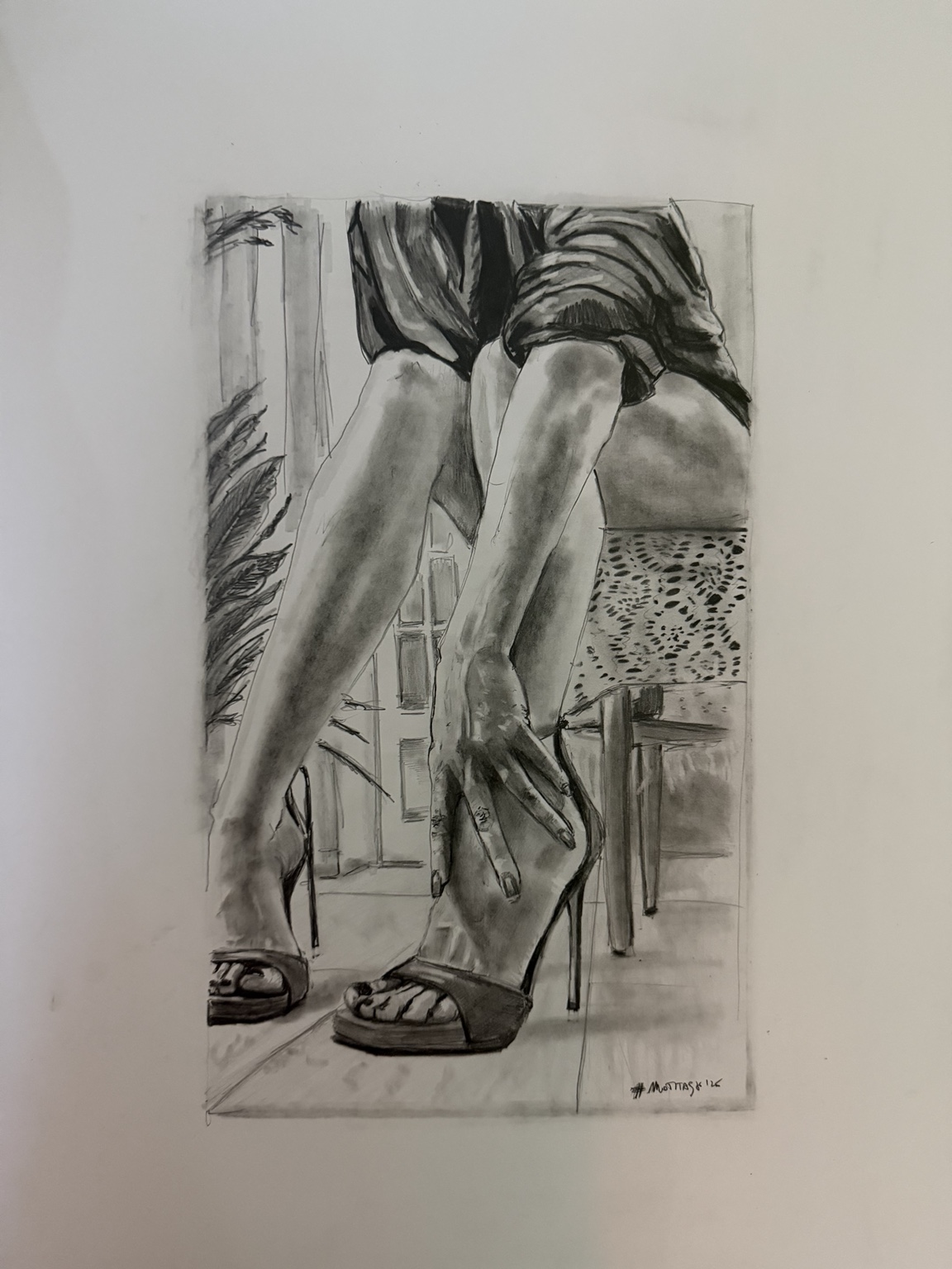 Matitask — Legs2, grafite su carta, 30×40 cm, 2026