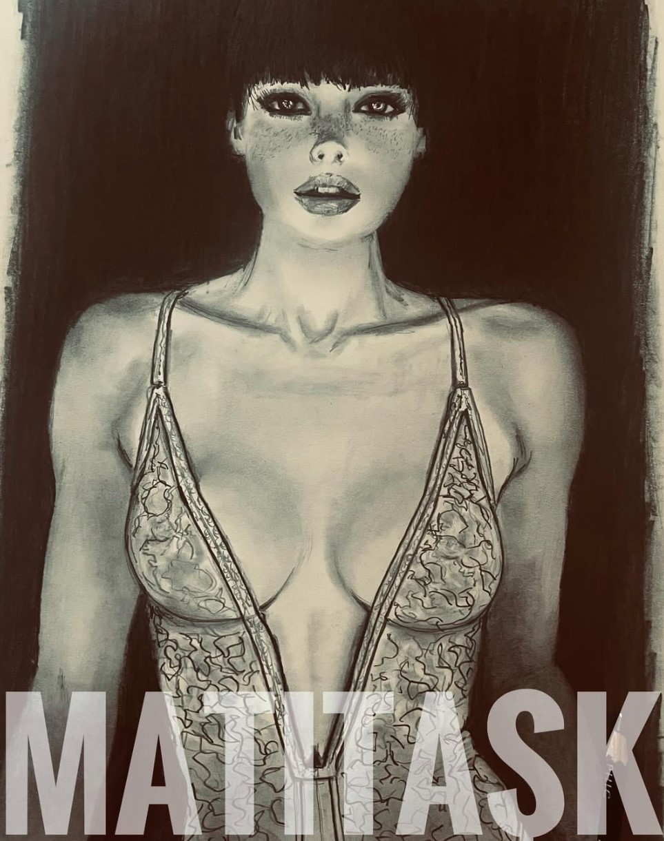Disegno a grafite su carta, figura femminile — Matitask opera 24